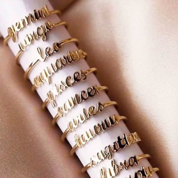 ⭐️❤️ FREE Zodiac Horoscope Sign Street Boho Stars Hipster Hippie Sky Sign Ring - Picture 2 of 8